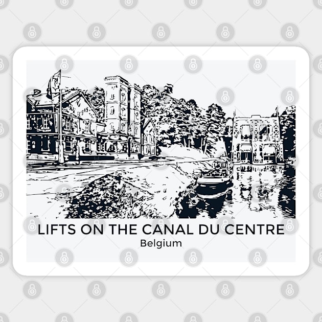 Lifts on the Canal du Centre - Belgium Sticker by Lakeric